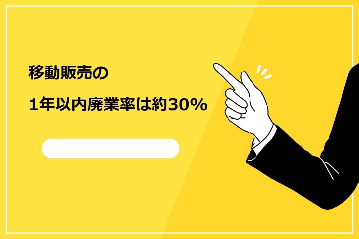 移動販売の1年以内廃業率は約30%